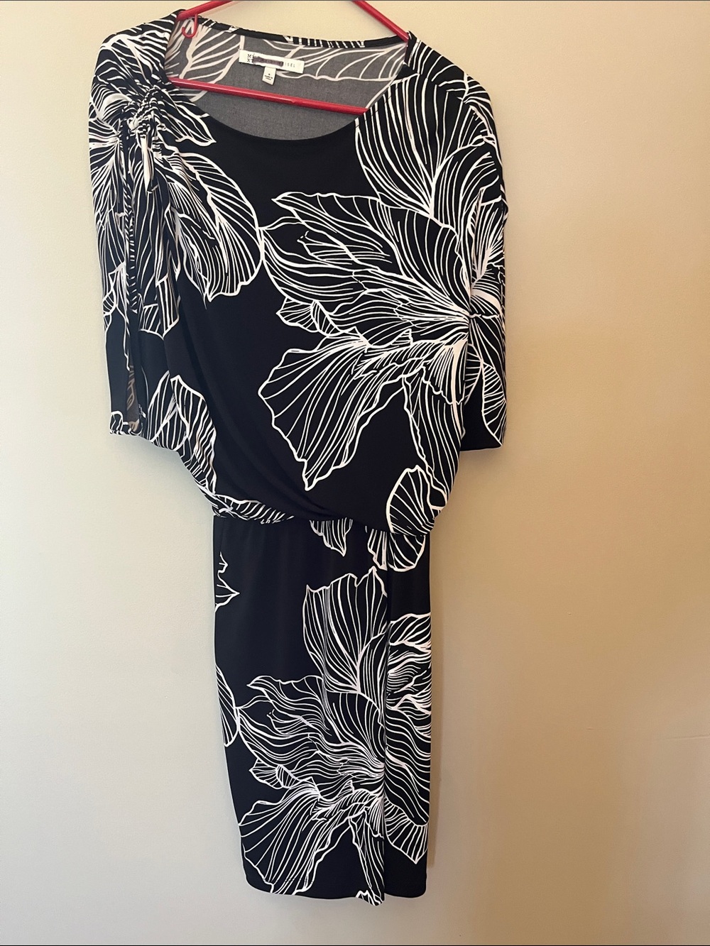 Black & White Floral Blouson Dress
